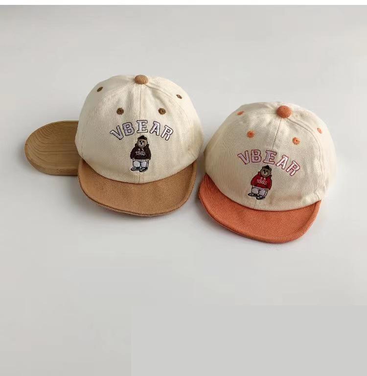 Cartoon Bear Adjustable Baby Baseball Cap for Kids