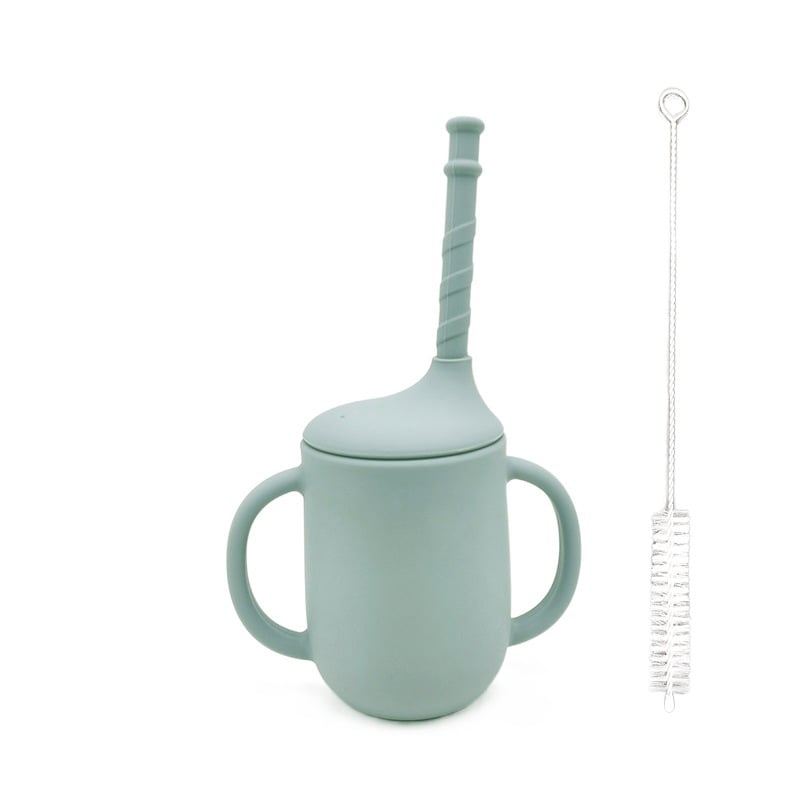 Silicone Baby Drinking Cup with Straw, Leak-proof Design