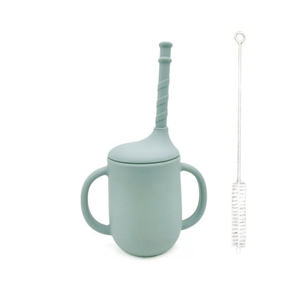 Silicone Baby Drinking Cup with Straw, Leak-proof Design