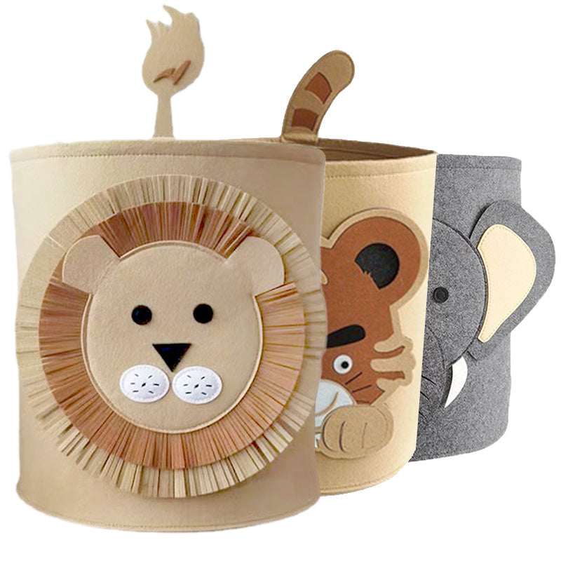 Kawaii Cotton Animal Storage Basket for Kids' Items