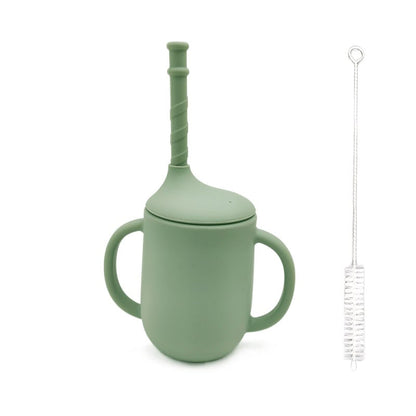 Silicone Baby Drinking Cup with Straw, Leak-proof Design