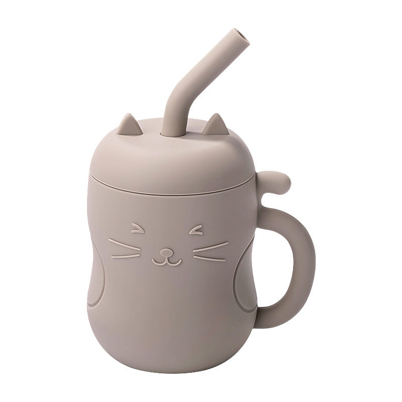 Silicone No-Spill Baby Cup with Straw for Eating