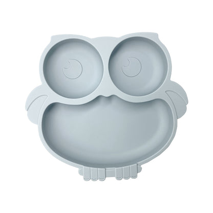 Silicone Baby Tableware Set with Suction Bowl and Owl