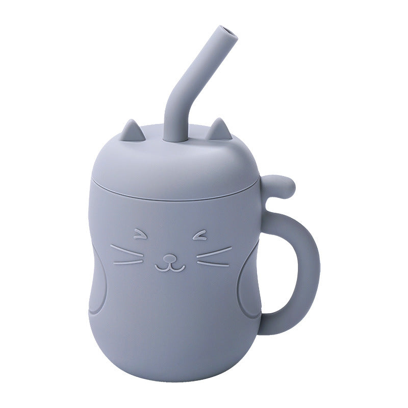 Silicone No-Spill Baby Cup with Straw for Eating
