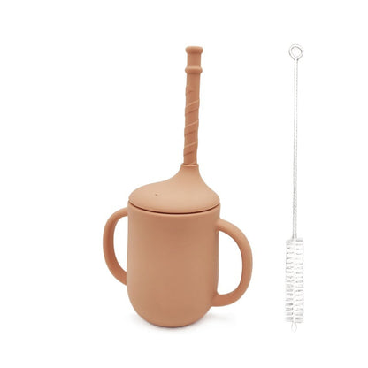 Silicone Baby Drinking Cup with Straw, Leak-proof Design