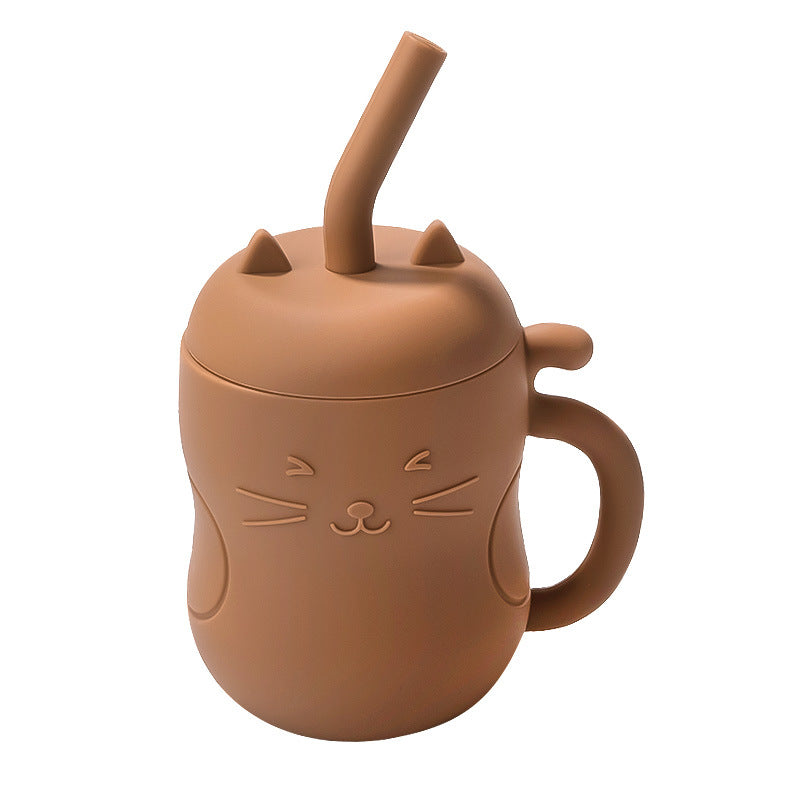 Silicone No-Spill Baby Cup with Straw for Eating