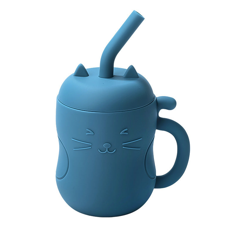 Silicone No-Spill Baby Cup with Straw for Eating