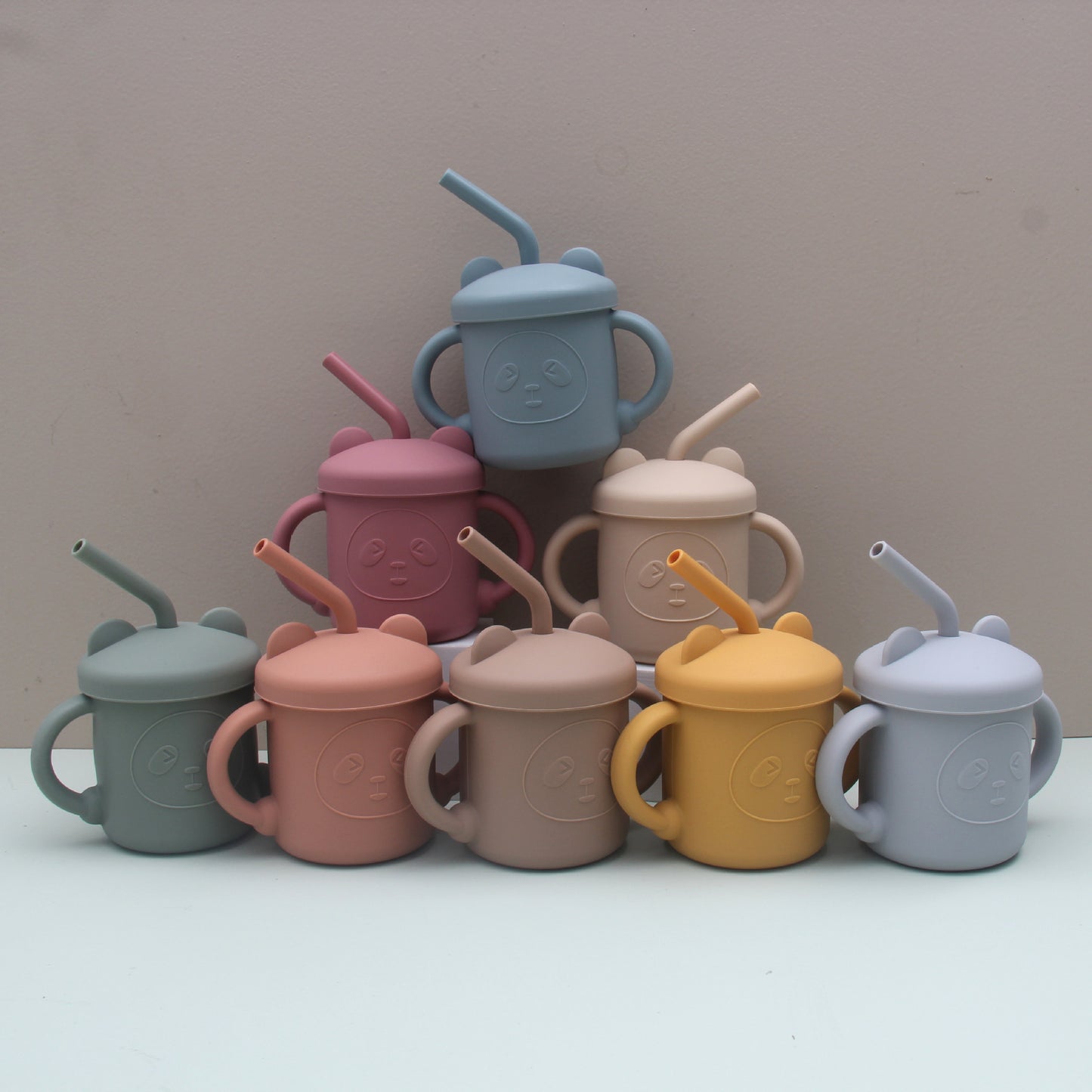 Silicone No-Spill Baby Cup with Straw for Eating