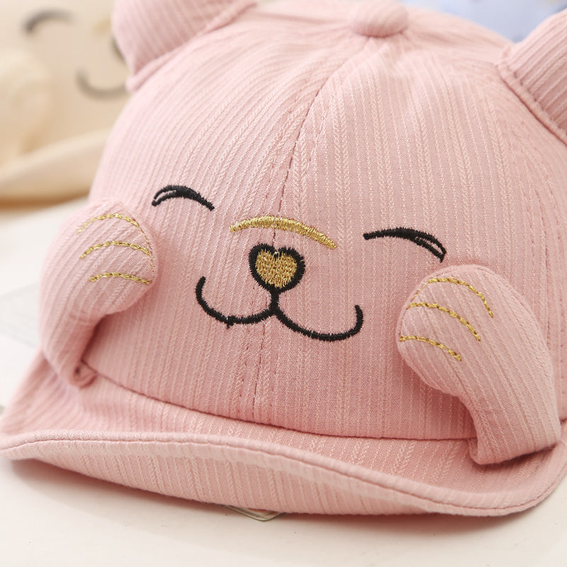 Cartoon Cat Baseball Cap for Kids - Cute Sun Visor Hat