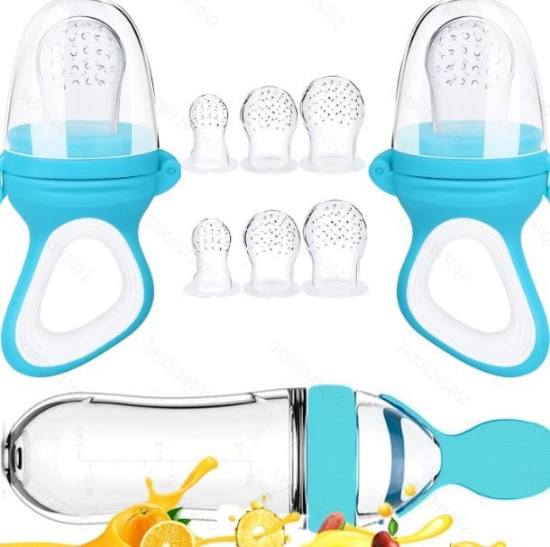 TROPELA Silicone Baby Fruit Feeder & Squeeze Spoon Set