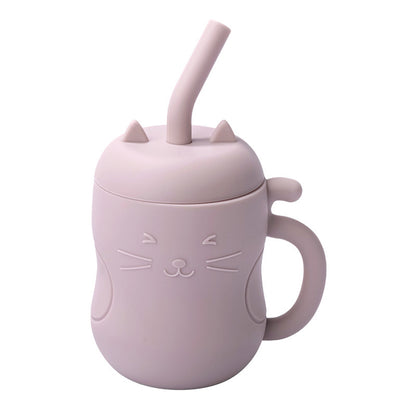 Silicone No-Spill Baby Cup with Straw for Eating