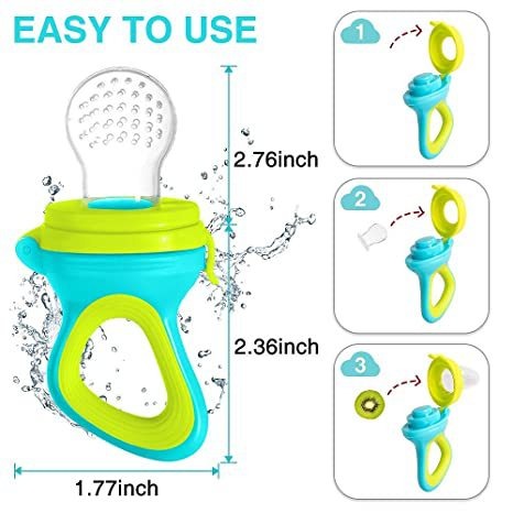 TROPELA Silicone Baby Fruit Feeder & Squeeze Spoon Set