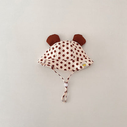Cute Cartoon Dot Print Baby Bucket Hat for Summer