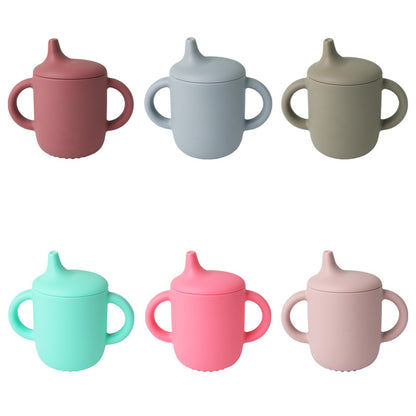 Silicone Baby Drinking Cup with Straw, Leak-proof Design