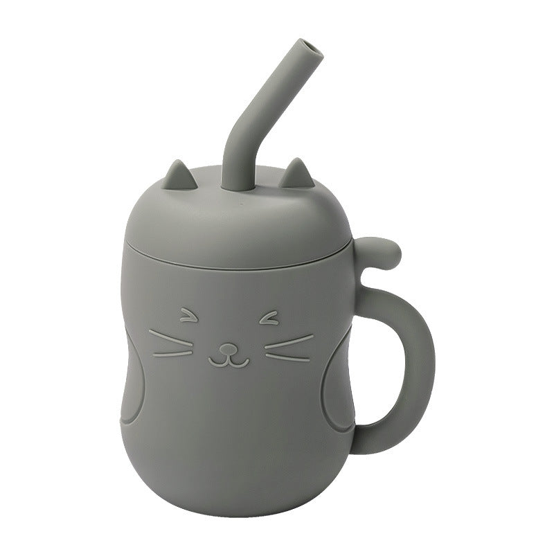 Silicone No-Spill Baby Cup with Straw for Eating