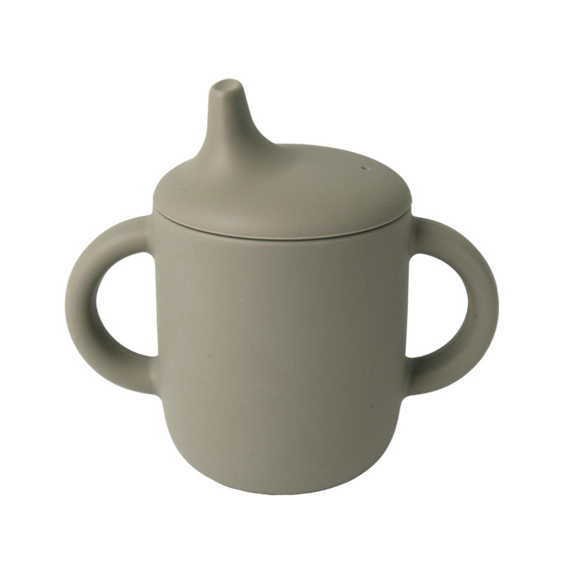 Silicone Baby Drinking Cup with Straw, Leak-proof Design