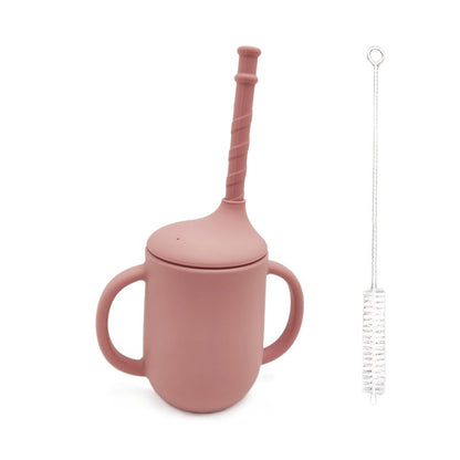 Silicone Baby Drinking Cup with Straw, Leak-proof Design