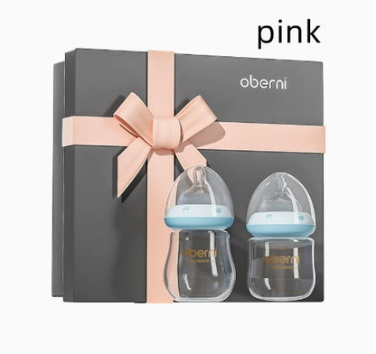 Glass Baby Bottle Gift Set Newborn Anti-Colic