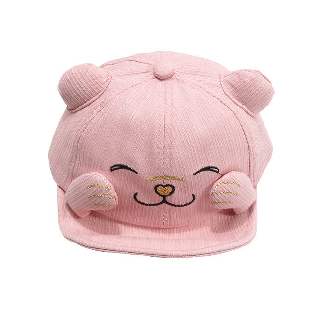 Cartoon Cat Baseball Cap for Kids - Cute Sun Visor Hat