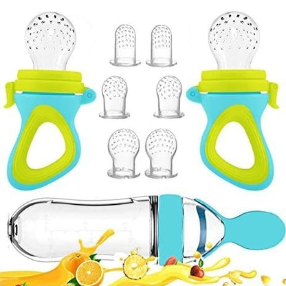 TROPELA Silicone Baby Fruit Feeder & Squeeze Spoon Set