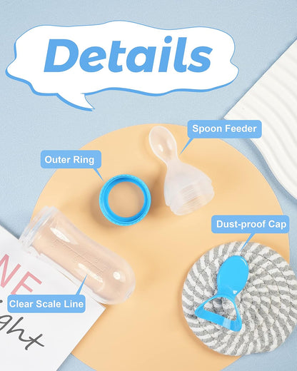 TROPELA Silicone Baby Fruit Feeder & Squeeze Spoon Set