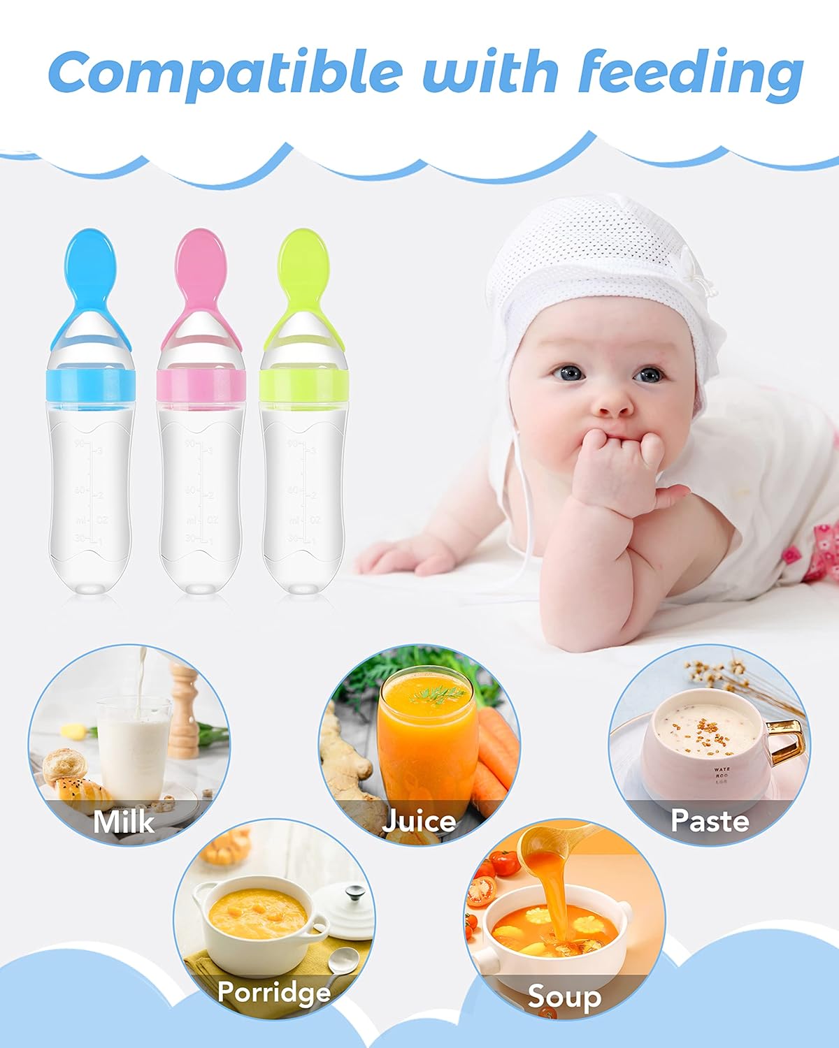 TROPELA Silicone Baby Fruit Feeder & Squeeze Spoon Set