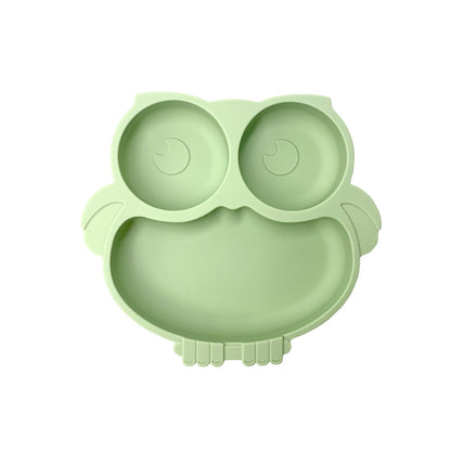 Silicone Baby Tableware Set with Suction Bowl and Owl