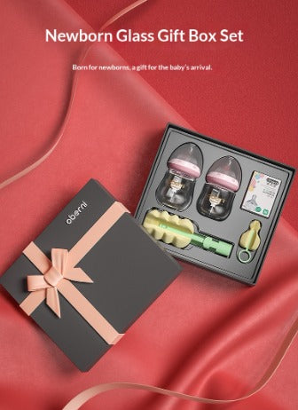 Glass Baby Bottle Gift Set Newborn Anti-Colic