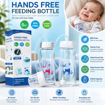 TROPELA Hands-Free Baby Feeding Bottle – 240ml Self-Feeding
