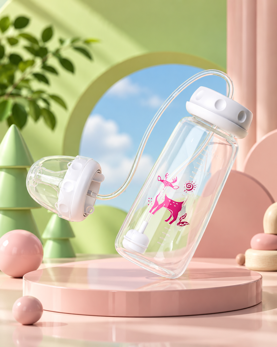TROPELA Hands-Free Baby Feeding Bottle – 240ml Self-Feeding