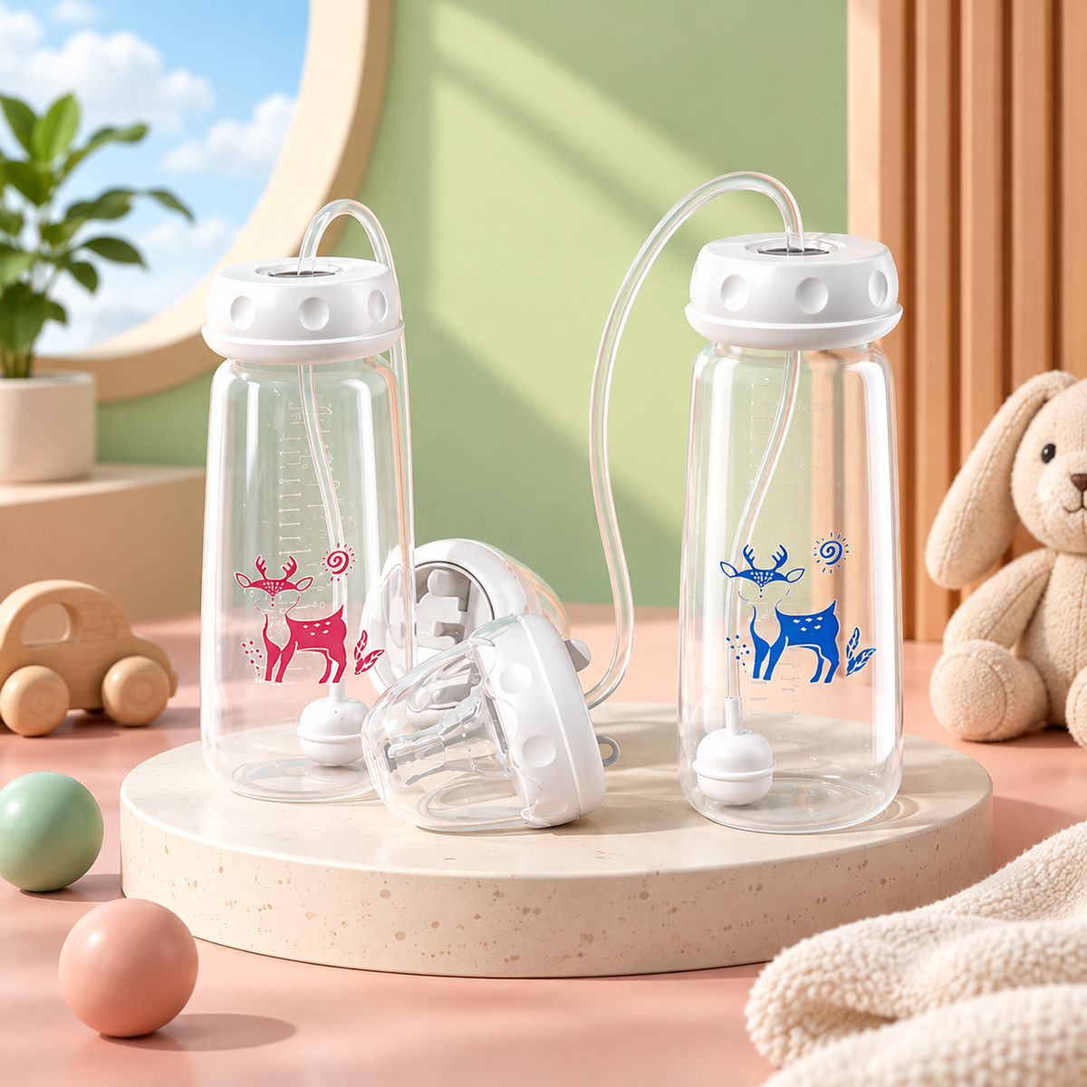 TROPELA Hands-Free Baby Feeding Bottle – 240ml Self-Feeding