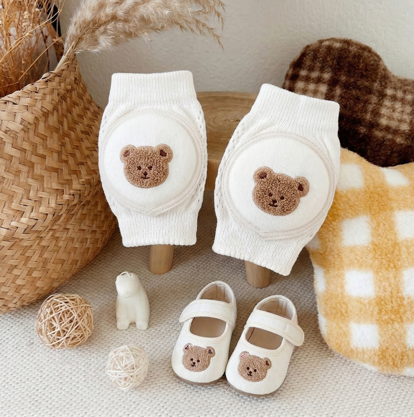 TROPELA Soft Cotton Baby Knee Pads for Crawling