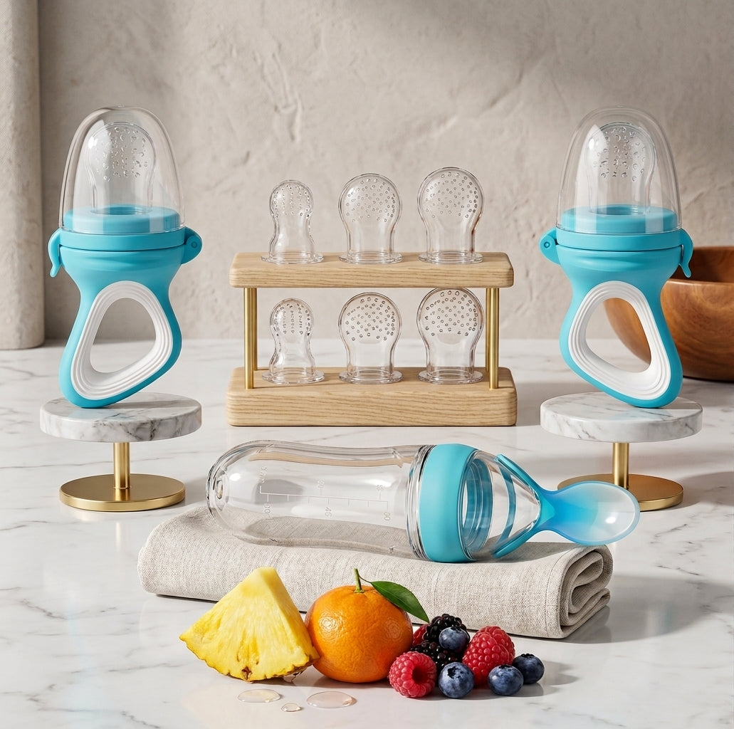 TROPELA Geometric Silicone Baby Feeder Nipple Set – Soft & Safe