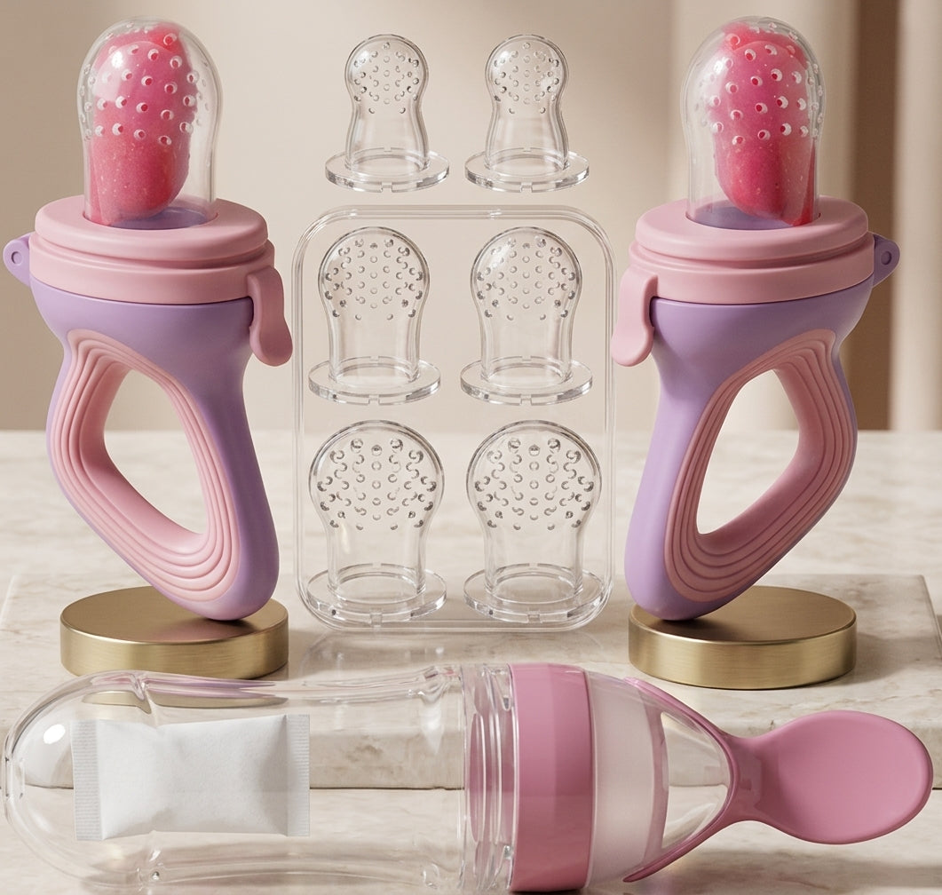 TROPELA Geometric Silicone Baby Feeder Nipple Set – Soft & Safe