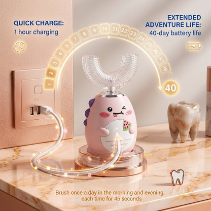 TROPELA Kids U-Shaped Ultrasonic Electric Toothbrush – 360° Auto Clean