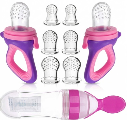 TROPELA Silicone Baby Fruit Feeder & Squeeze Spoon Set