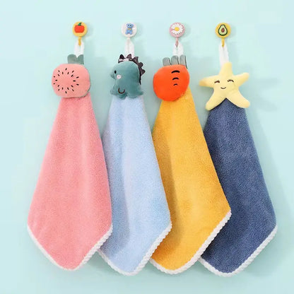 Kids' Cartoon Hand Towel - Double-Sided Cotton Fleece