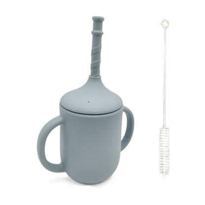 Silicone Baby Drinking Cup with Straw, Leak-proof Design