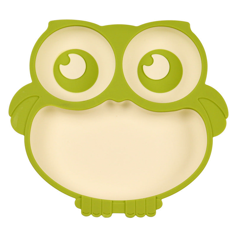 Silicone Baby Tableware Set with Suction Bowl and Owl