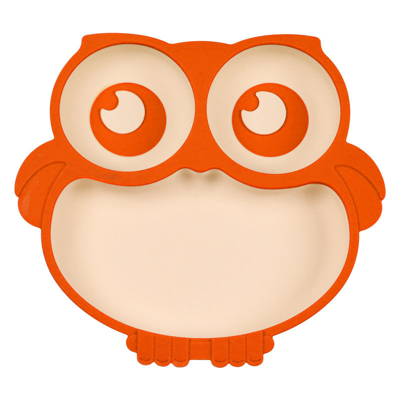 Silicone Baby Tableware Set with Suction Bowl and Owl