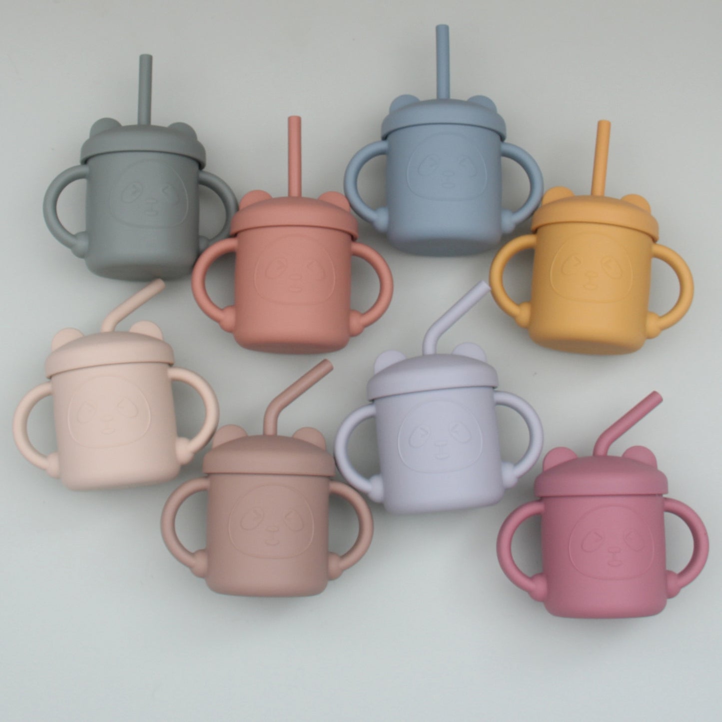 Silicone No-Spill Baby Cup with Straw for Eating