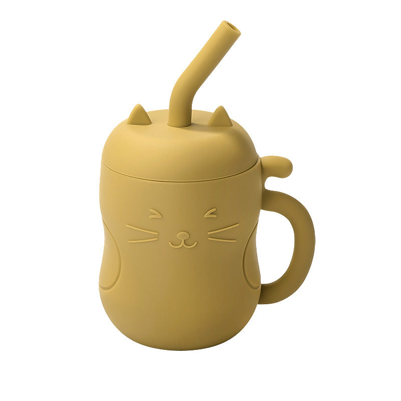 Silicone No-Spill Baby Cup with Straw for Eating
