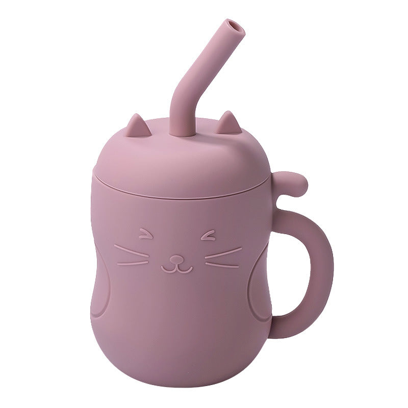 Silicone No-Spill Baby Cup with Straw for Eating