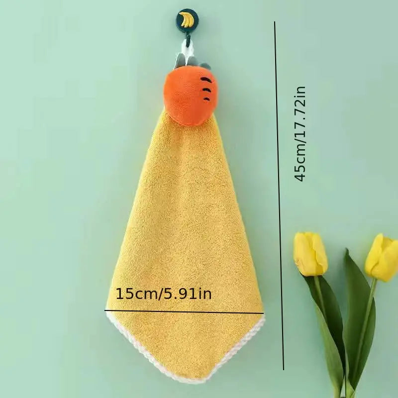 Kids' Cartoon Hand Towel - Double-Sided Cotton Fleece