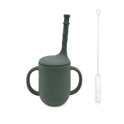 Silicone Baby Drinking Cup with Straw, Leak-proof Design