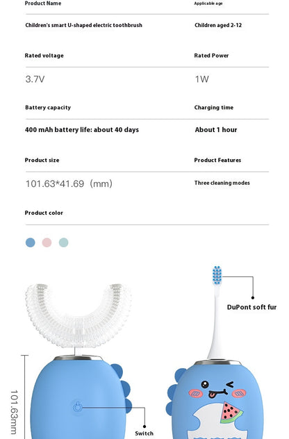 TROPELA Kids U-Shaped Ultrasonic Electric Toothbrush