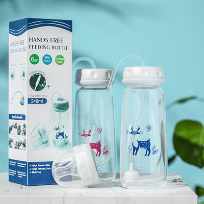 TROPELA Hands-Free Baby Feeding Bottle with Tube (240ml)