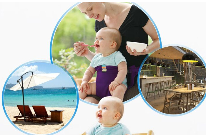 Foldable Baby Safety Dining Chair with Portable Seat Belt