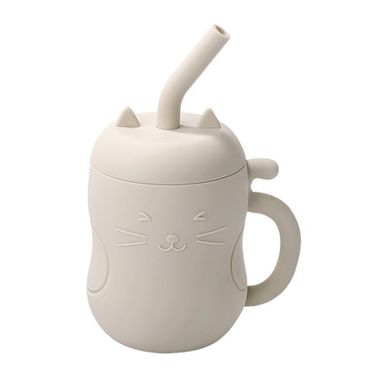 Silicone No-Spill Baby Cup with Straw for Eating