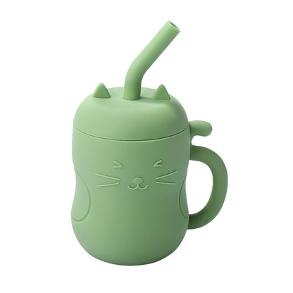 Silicone No-Spill Baby Cup with Straw for Eating